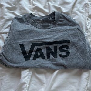 Slightly cropped gray vans shirt